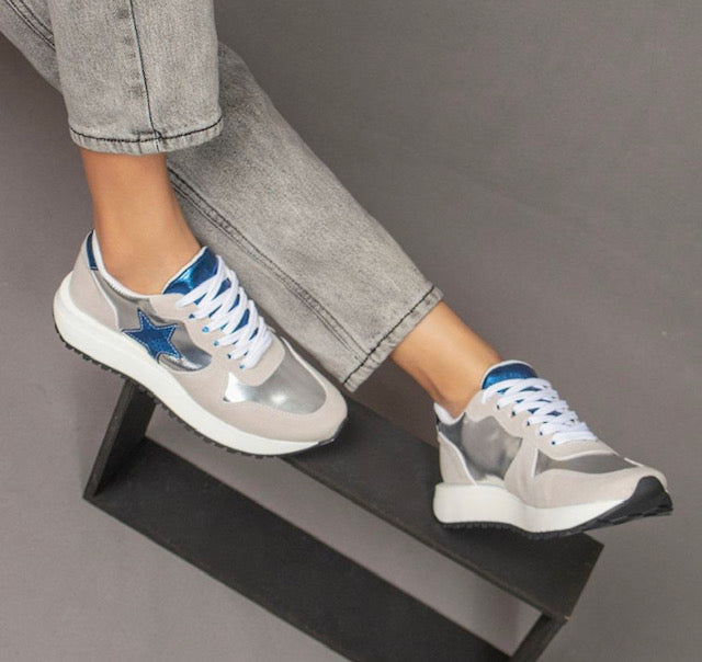 Ace 4 Sneaker- Blue/Silver