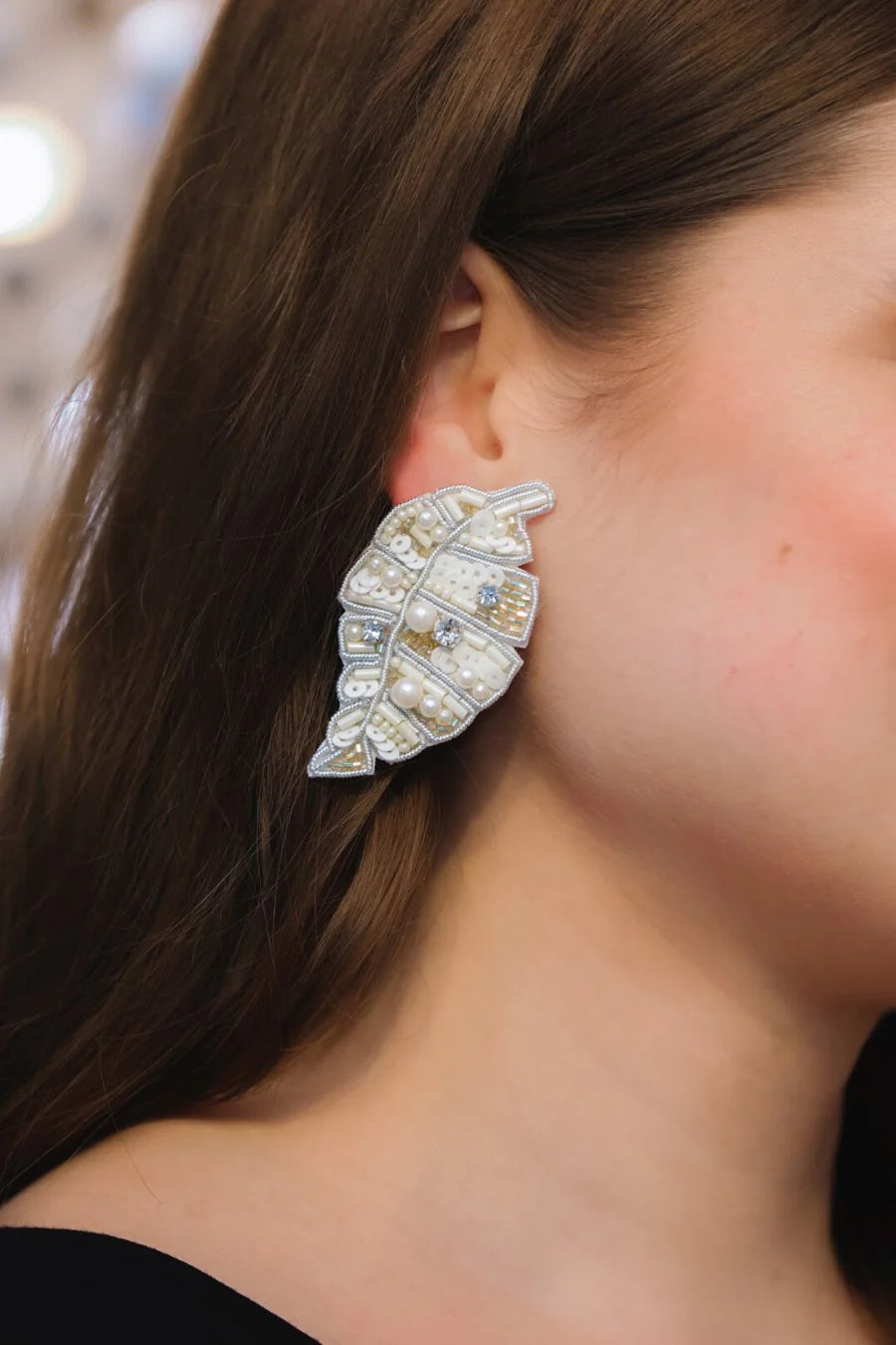 Leaf Trail Beaded Earrings