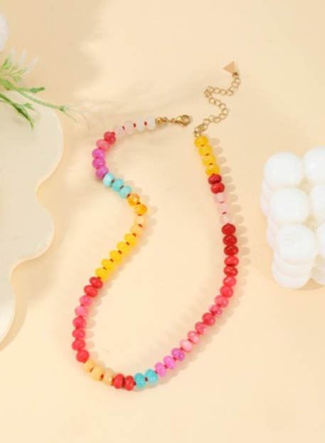 Trendy Natural Agate Gemstone Necklace
