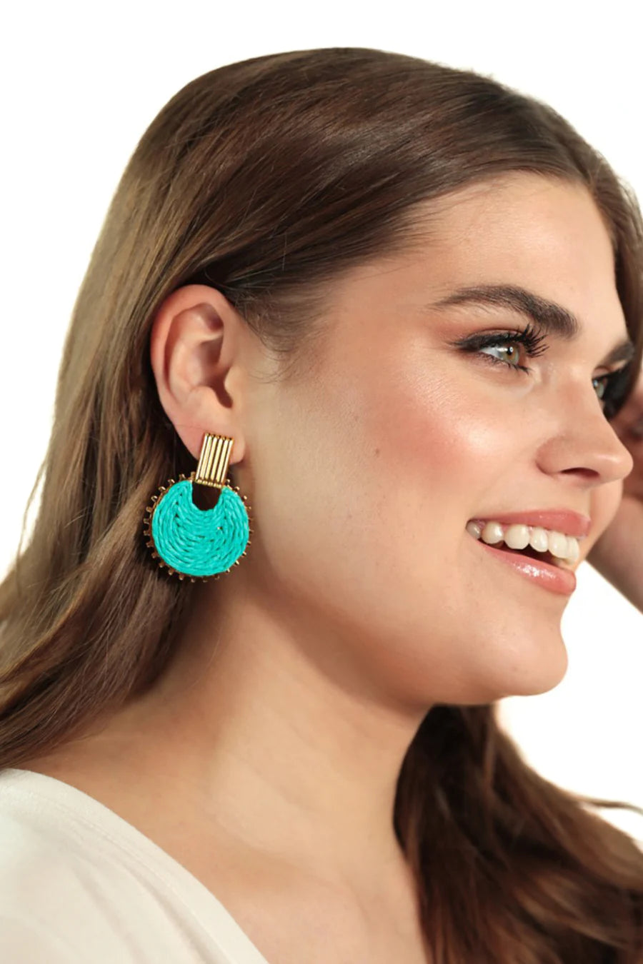 Rose Raffia Earrings