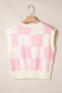 Pink Bow Checker Sweater Top